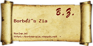 Borbás Zia névjegykártya